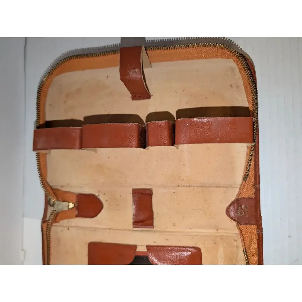 Vtg German Leather Toiletry Kit Art Deco Grooming Set Fuller After Shave